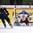 LUCERNE, SWITZERLAND - APRIL 16: Russia's Ilya Samsonov #30 makes a blocker save against USA's Matthew Tkachuk #7 during preliminary round action at the 2015 IIHF Ice Hockey U18 World Championship. (Photo by Matt Zambonin/HHOF-IIHF Images)

